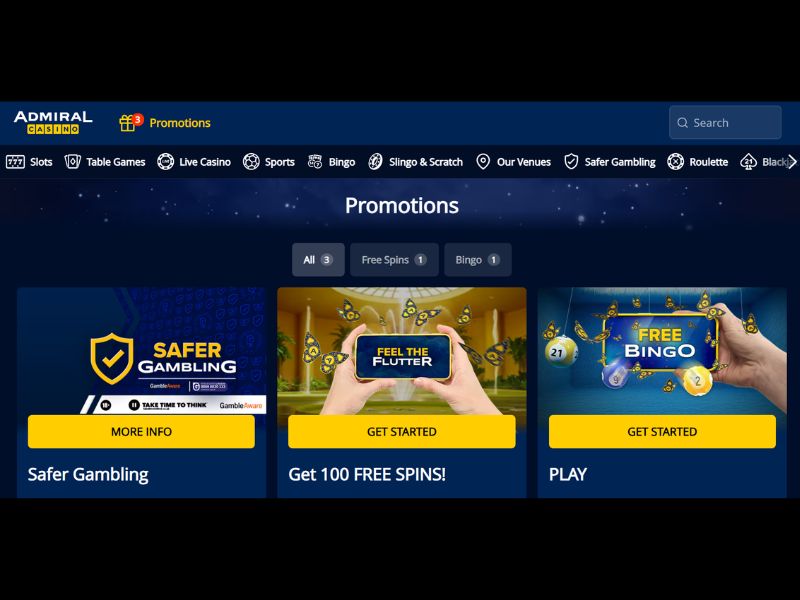 Бонусы в казино Admiral Casino