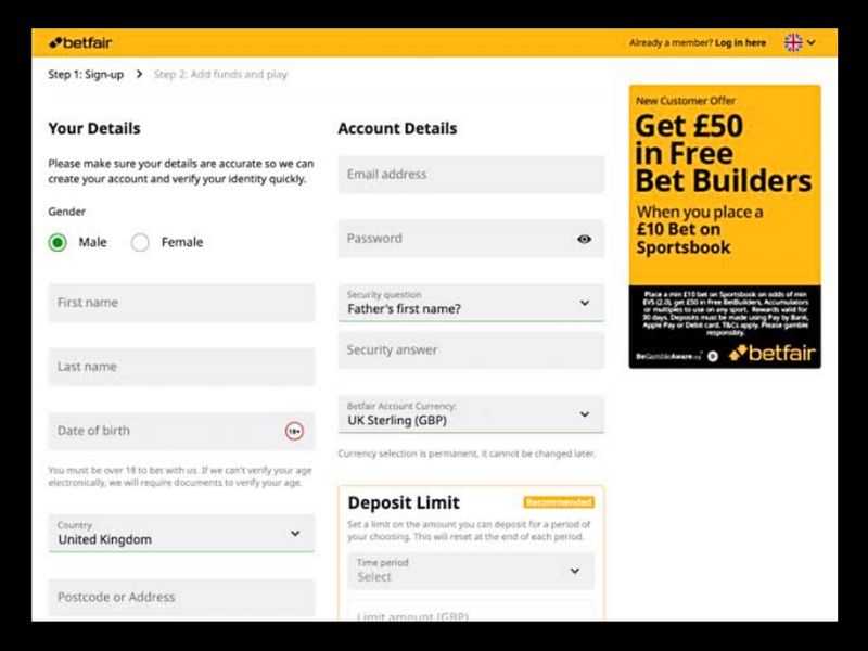 Inscrivez-vous sur Betfair