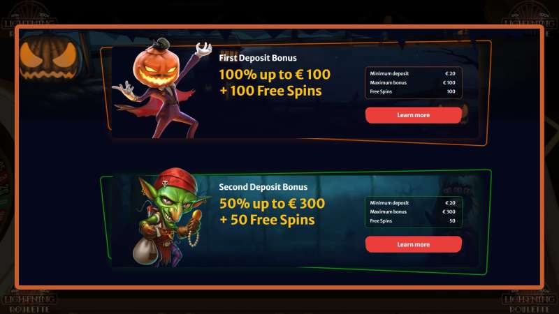 Bonus sur Hell Spin Casino