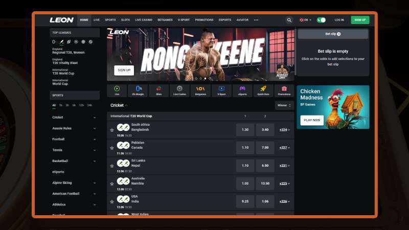 Register at Leon Casino and play Lightning Roulette